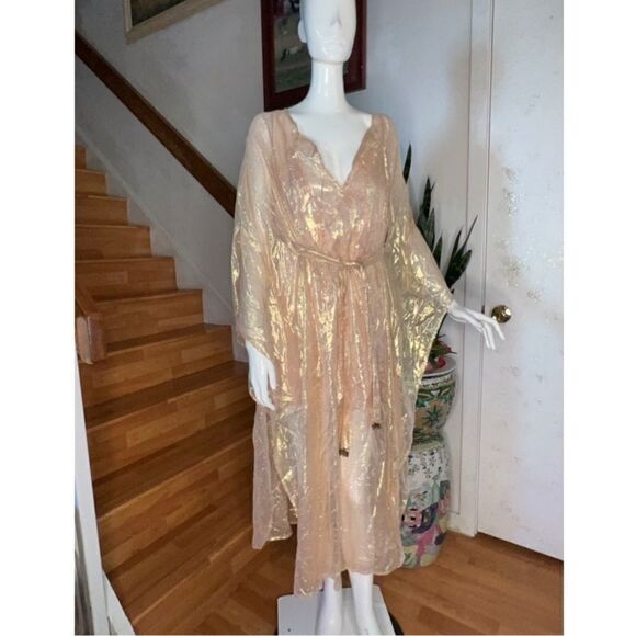 Free People Sundress Shilow Midi Dress in Ios Gold - Picture 7 of 9